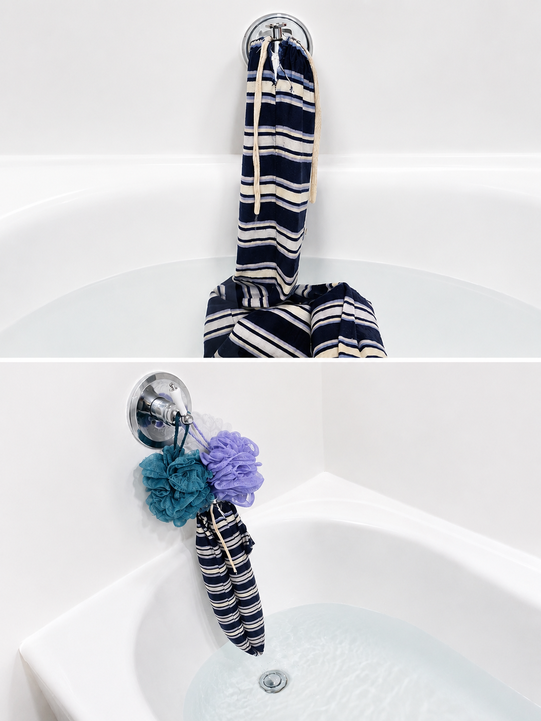 NoiseNix installed on a bathtub faucet